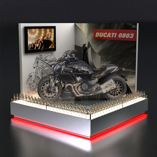 Concept progettuale della pedana espositiva per una nuova moto Ducati